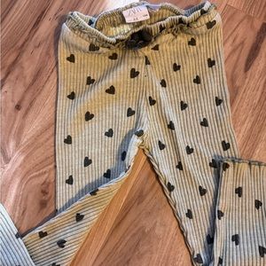 Sage green hearts Zara leggings